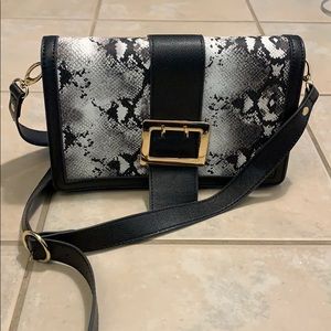 Faux Leather Snake Skin Cross Body Purse